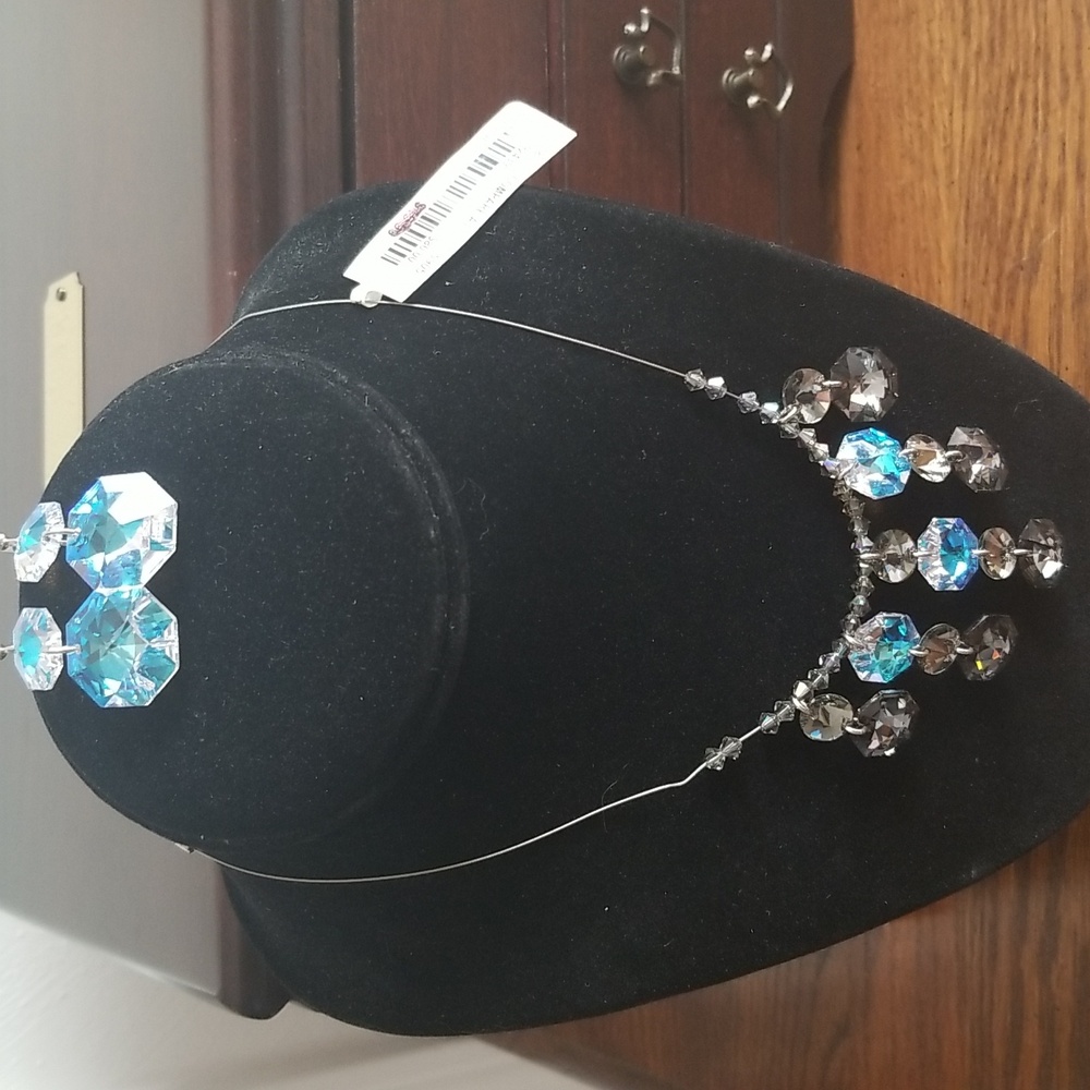 Sterling silver necklace with crystals, new with tag